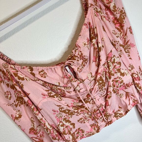 FREE PEOPLE Hilary Printed Top Pink Combo Size Small - Picture 5 of 12